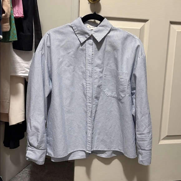 DJERF AVENUE Breezy Shirt Blue Stripe- Excellent Condition - Picture 1 of 8